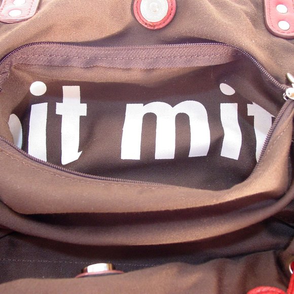 MIT MITTE Slouchy Red Leather Drawstring Tote Bag - TOKYO - Picture 5 of 6